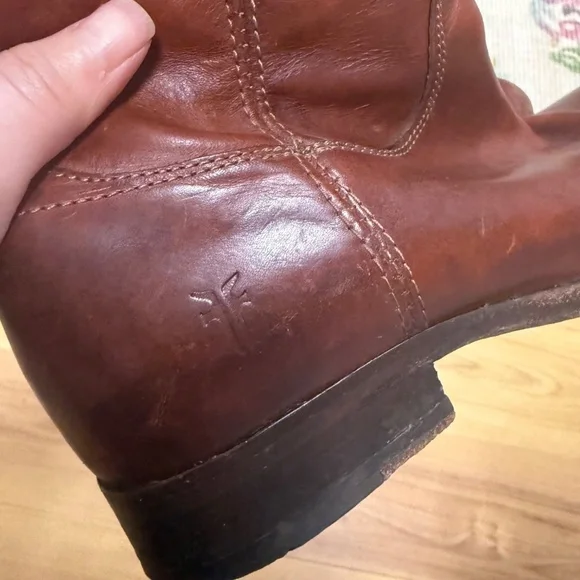 FRYE Women's Melissa Button Short Boot Booties Sz US 6 B Brown Leather - Picture 12 of 16